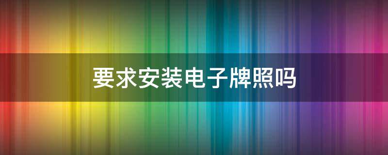 要求安装电子牌照吗（可以自己安装牌照吗）