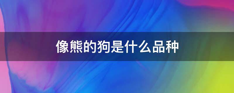 像熊的狗是什么品种（长得像狗熊的狗是什么品种?）