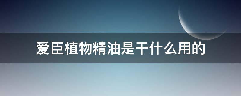 爱臣植物精油是干什么用的 爱臣植物精油能擦脸吗