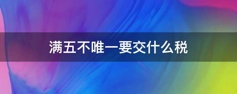 满五不唯一要交什么税 东莞二手房满五不唯一要交什么税