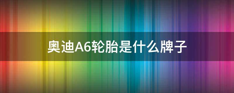 奥迪A6轮胎是什么牌子（奥迪a6是什么轮胎轿车轮胎牌子）