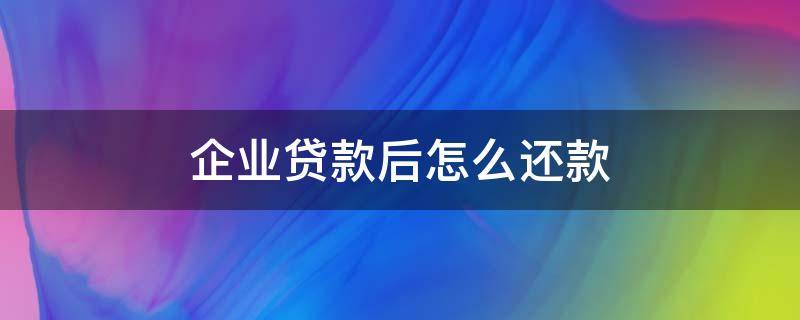 企业贷款后怎么还款 企业贷款如何还款