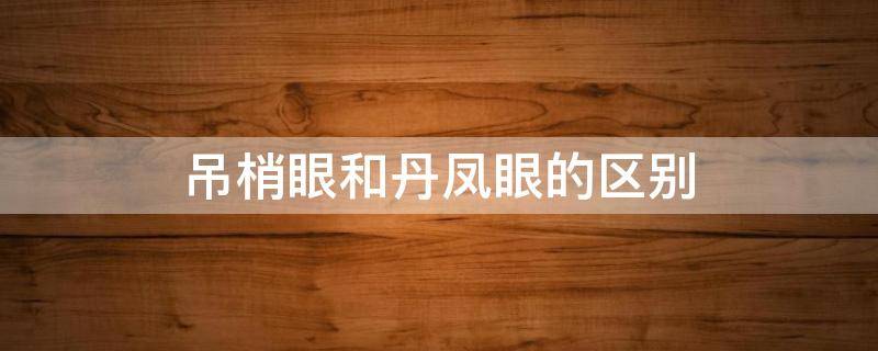 吊梢眼和丹凤眼的区别 丹凤眼和丹凤眼的区别