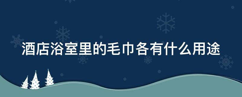 酒店浴室里的毛巾各有什么用途（酒店浴室里的毛巾各有什么用途呢）