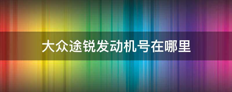 大众途锐发动机号在哪里（途锐的发动机号在哪）