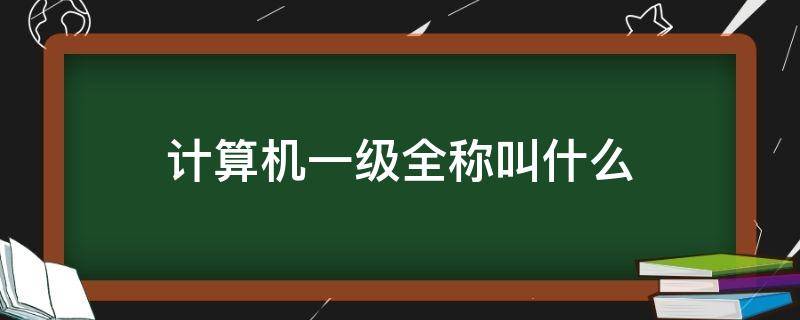 计算机一级全称叫什么（大学计算机一级全称叫什么）