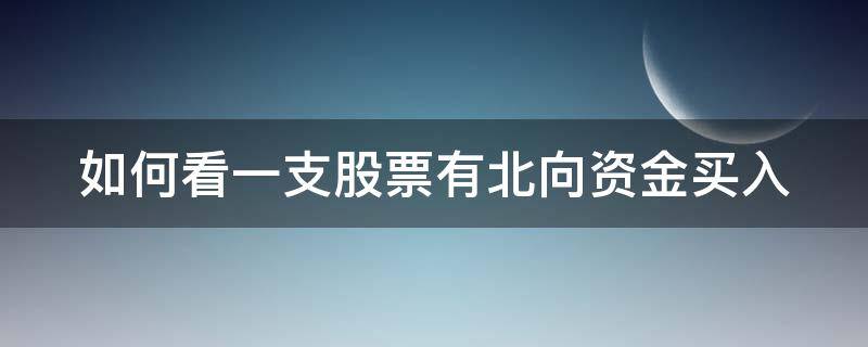 如何看一支股票有北向资金买入 怎么能看出北向资金买股票