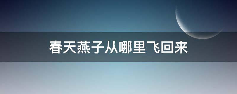 春天燕子从哪里飞回来（春天燕子从哪里飞回来的景色二年级）
