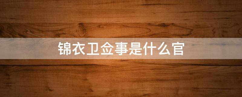 锦衣卫佥事是什么官 锦衣卫佥事相当于现在的什么官