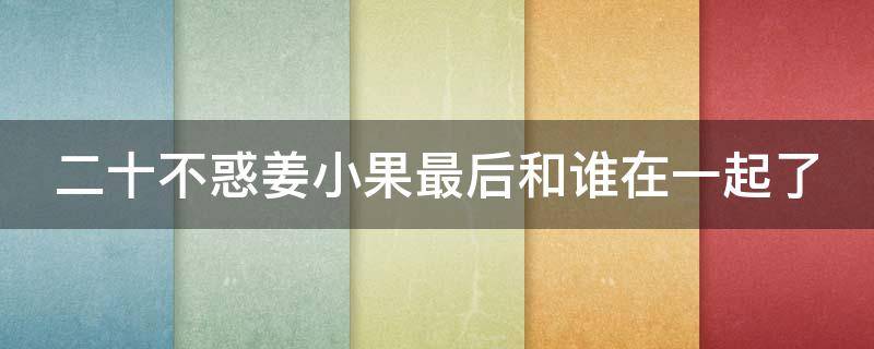 二十不惑姜小果最后和谁在一起了 二十不惑姜小果最后和谁在一起了段振宇是她的官配吗