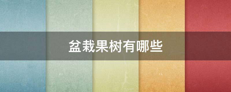盆栽果树有哪些（适合北方种植的盆栽果树有哪些）