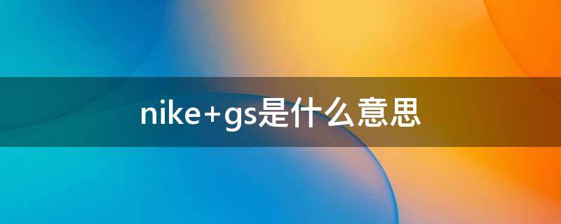 nike gs是什么意思