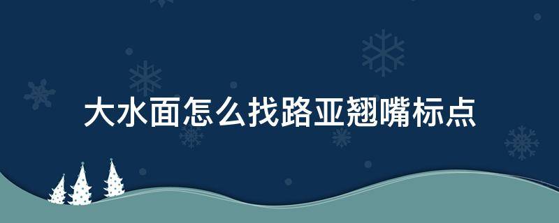 大水面怎么找路亚翘嘴标点（路亚翘嘴的标点怎么找）