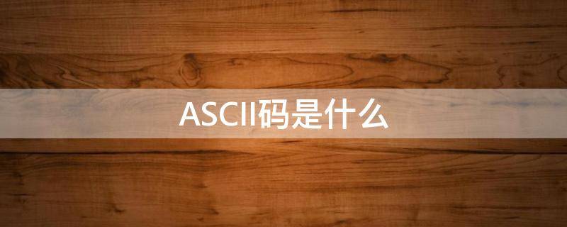 ASCII码是什么 ASCII码是啥