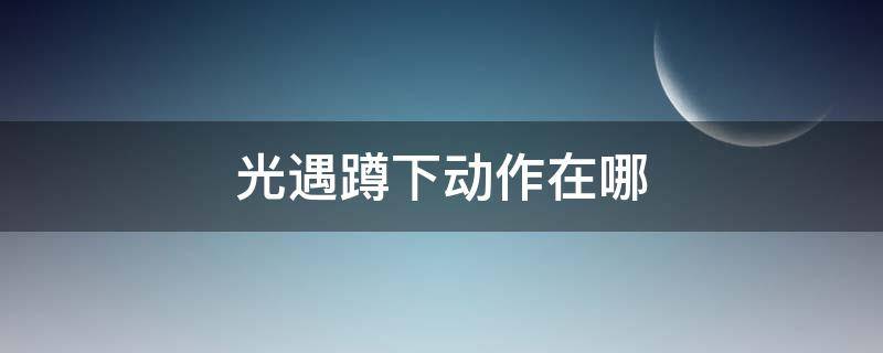 光遇蹲下动作在哪（光遇蹲下站姿）