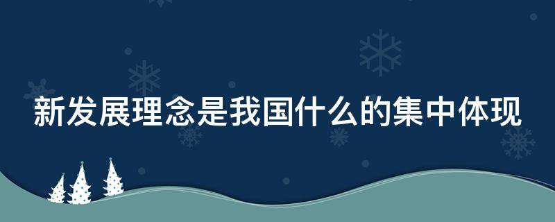 新发展理念是我国什么的集中体现 新发展理念集中体现了新时代我国发展思路