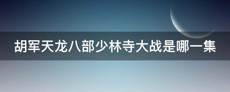 胡军天龙八部少林寺大战是哪一集（天龙八部 胡军 少林寺）