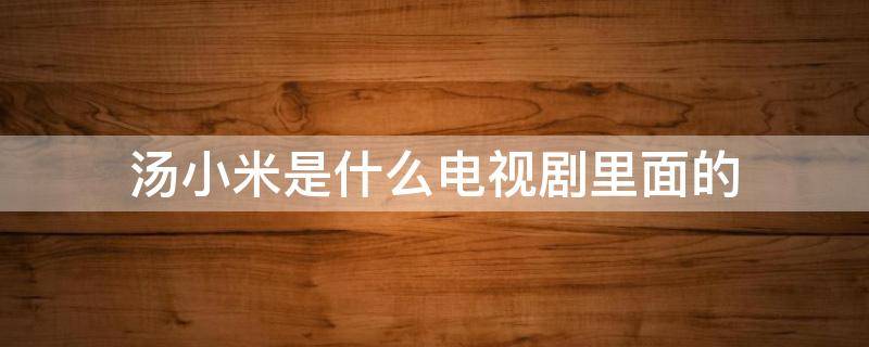 汤小米是什么电视剧里面的 汤小米是什么电视剧里面的歌