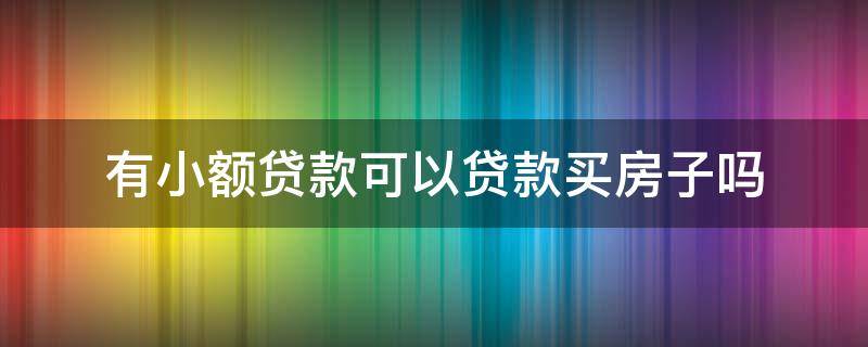 有小额贷款可以贷款买房子吗 有小额贷款可以贷款买房子吗没有逾期过