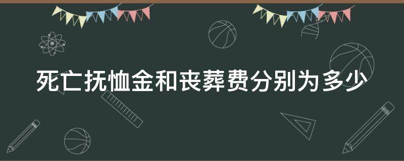 死亡抚恤金和丧葬费分别为多少（死亡抚恤金和丧葬费分别为多少个月）