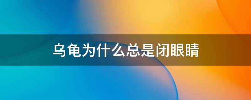 乌龟为什么总是闭眼睛 乌龟为什么老闭眼睛