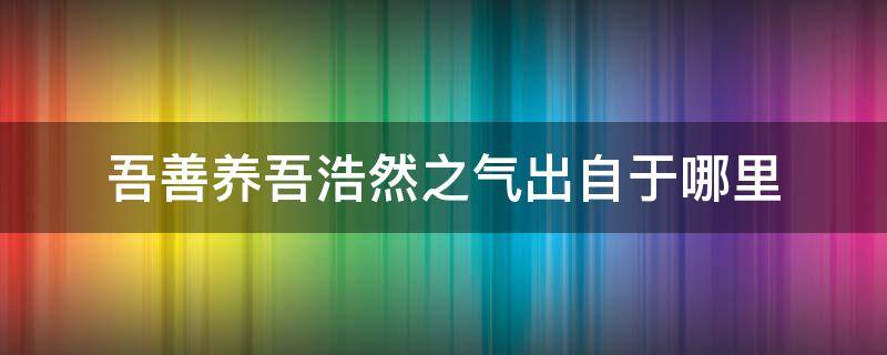 吾善养吾浩然之气出自于哪里 吾善养吾浩然之气