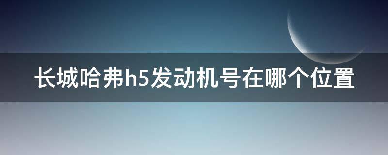 长城哈弗h5发动机号在哪个位置（长城哈弗h5发动机号在哪里图片）