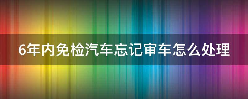 6年内免检汽车忘记审车怎么处理