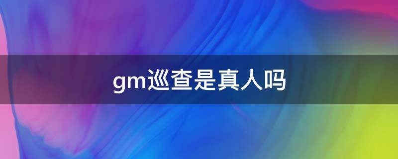 gm巡查是真人吗 gm巡查员是什么意思