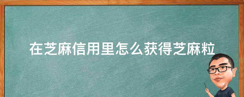 在芝麻信用里怎么获得芝麻粒 芝麻信用怎么获得芝麻颗粒