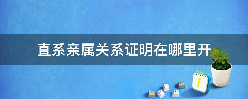 直系亲属关系证明在哪里开 直系亲属关系证明到哪里开