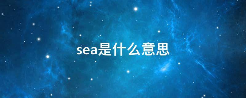 sea是什么意思 sea是什么意思翻译成中文