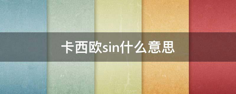 卡西欧sin什么意思 卡西欧sin什么意思啊