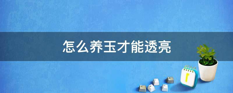 怎么养玉才能透亮 如何把玉养得通透