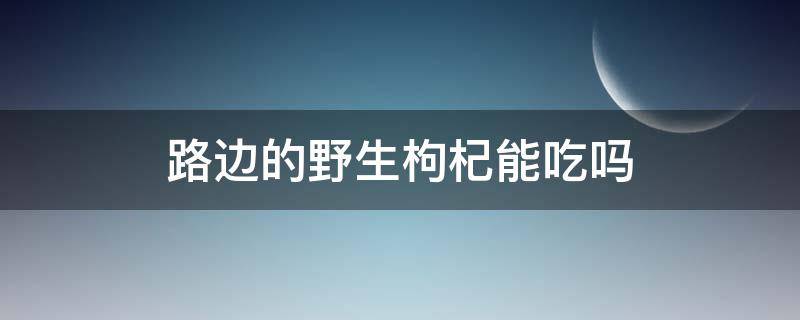 路边的野生枸杞能吃吗 路边的枸杞子能吃吗