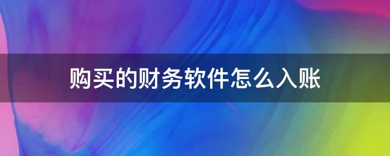 购买的财务软件怎么入账 购财务软件的账务处理