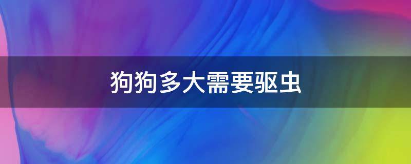 狗狗多大需要驱虫（狗狗多大才能驱虫）