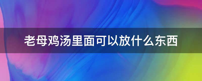 老母鸡汤里面可以放什么东西（老母鸡汤里放什么食材好）