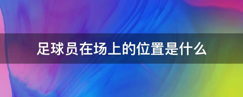 足球员在场上的位置是什么（足球场上的球员所站位置分别叫什么）