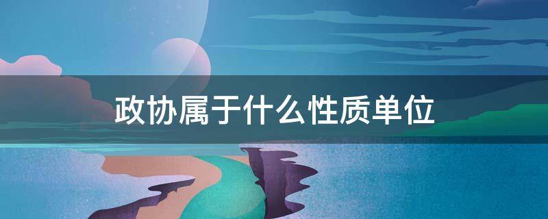 政协属于什么性质单位（人民政协是什么单位）