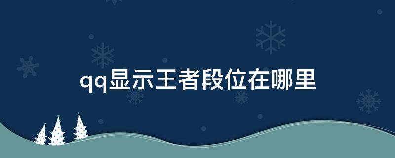 qq显示王者段位在哪里（qq里显示王者段位的在哪儿弄）