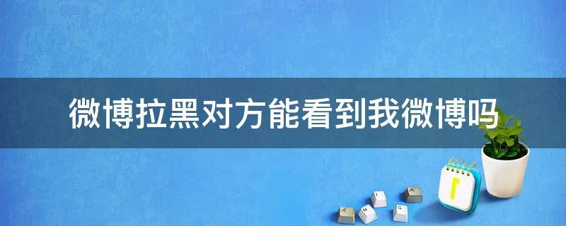 微博拉黑对方能看到我微博吗（微博拉黑对方还能看见我的微博吗）