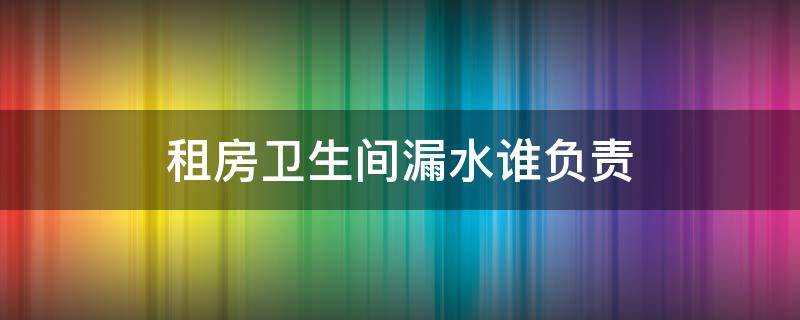 租房卫生间漏水谁负责（租房卫生间漏水房东负责吗）