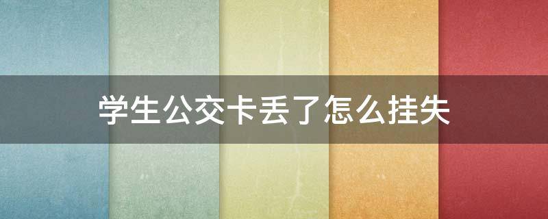 学生公交卡丢了怎么挂失（长沙学生公交卡丢了怎么挂失）