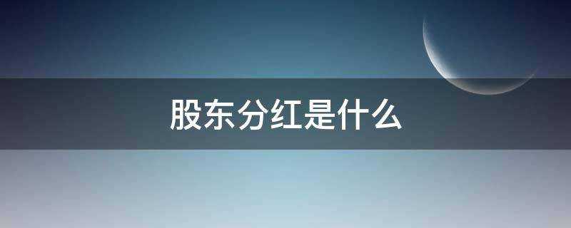 股东分红是什么（股东分红是什么时候分）