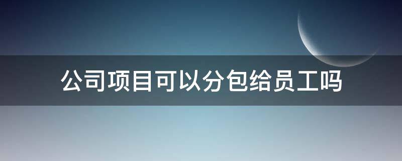 公司项目可以分包给员工吗 工程分包给公司员工