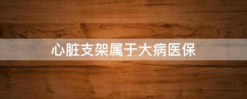 心脏支架属于大病医保 心脏支架属于大病医保范围吗