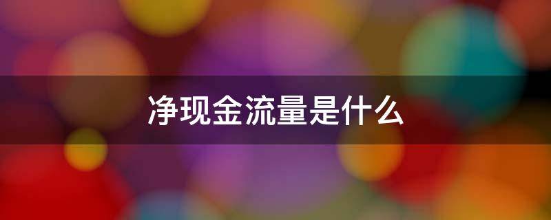 净现金流量是什么 累计净现金流量是什么