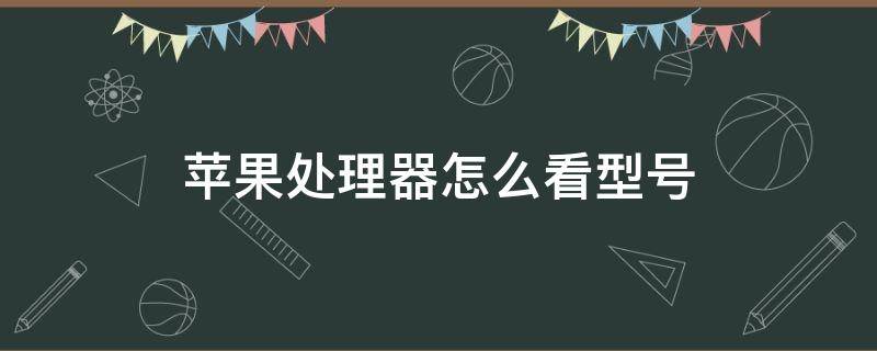 苹果处理器怎么看型号 苹果怎么看自己的处理器型号