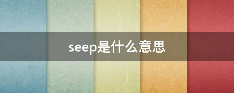 seep是什么意思 seep是什么意思英语